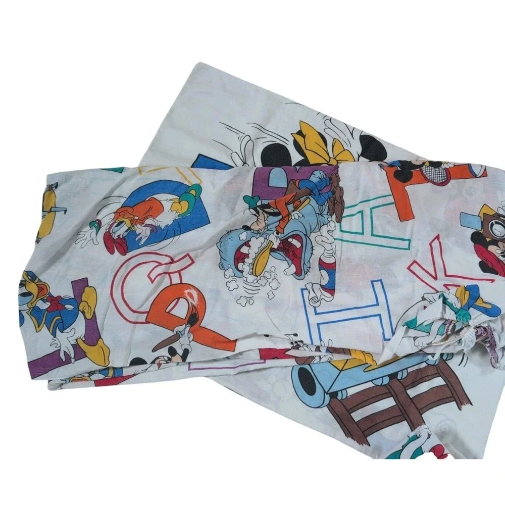 Vintage 90's 3 Piece Pacific Walt Disney Mickey Minnie Alphabet Twin Sheet Set